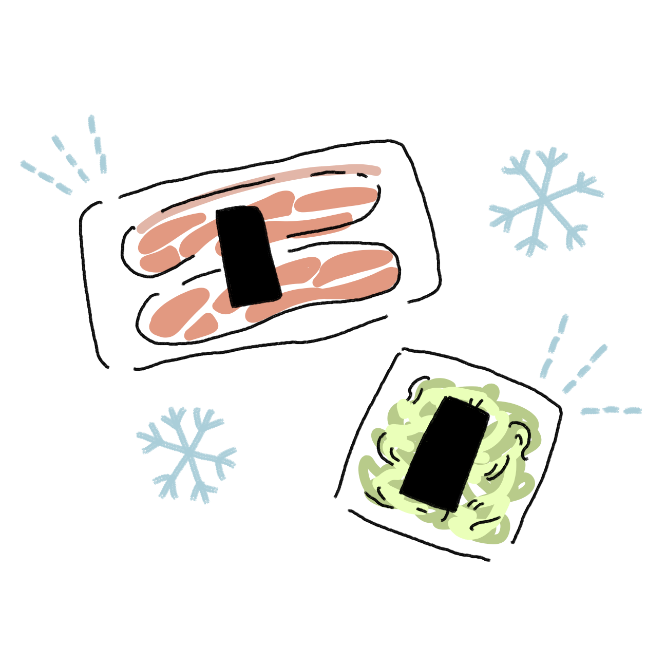 しゃぶしゃぶセットが届きましたらお肉と長ネギは冷凍庫へ、それ以外は冷蔵庫へ保存してください。