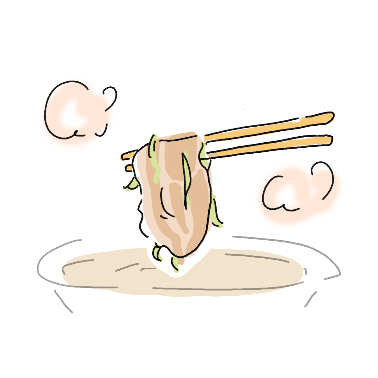 黒豚を１枚ずつお箸で取り、しゃぶしゃぶして赤みがなくなったら食べごろです。長ネギを絡めながらお召し上がりください。