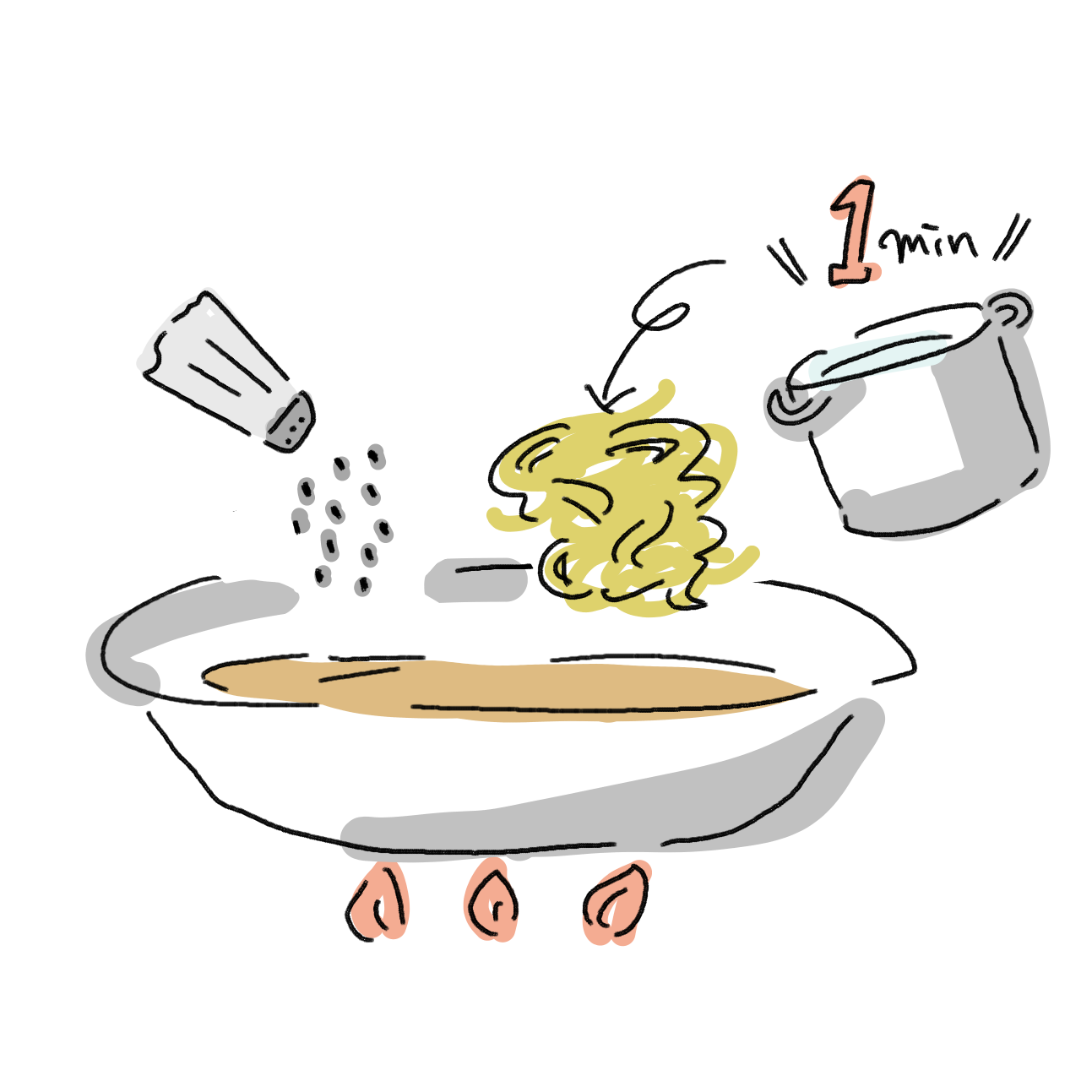 〆はお好みでお楽しみください。単品の中華麺は別鍋で１分ほど茹で、お鍋に入れて伸びないうちにお召し上がりください。粗挽き胡椒を加えるとより美味しく召し上がれます。